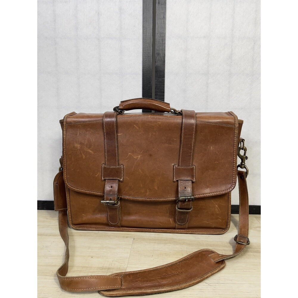 Vintage SCHLESINGER Messanger  Leather Bag. - Picture 3 of 14